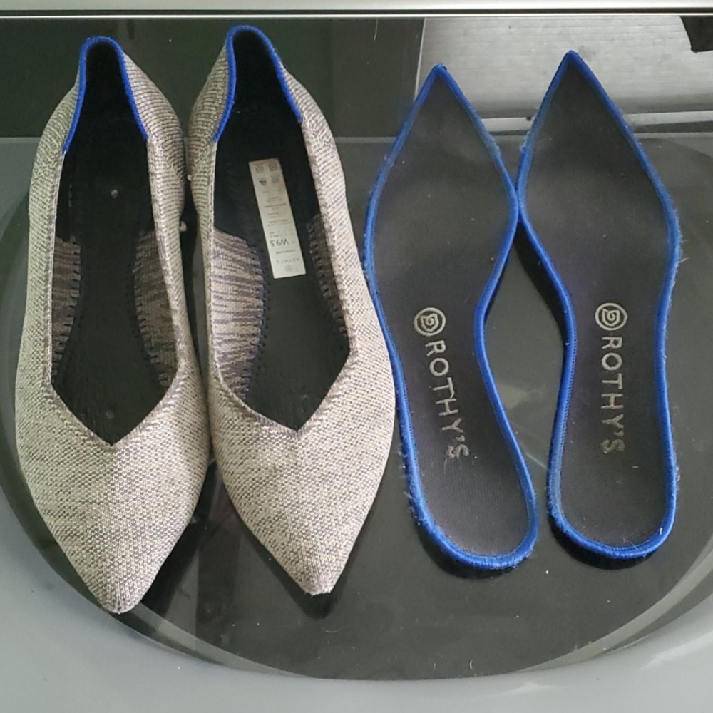 Rothy's Taupe Heather Point flats